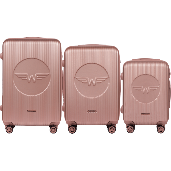 Set 3 trolere cabina Wings Swallow 3.0 ABS+ Rose Gold
