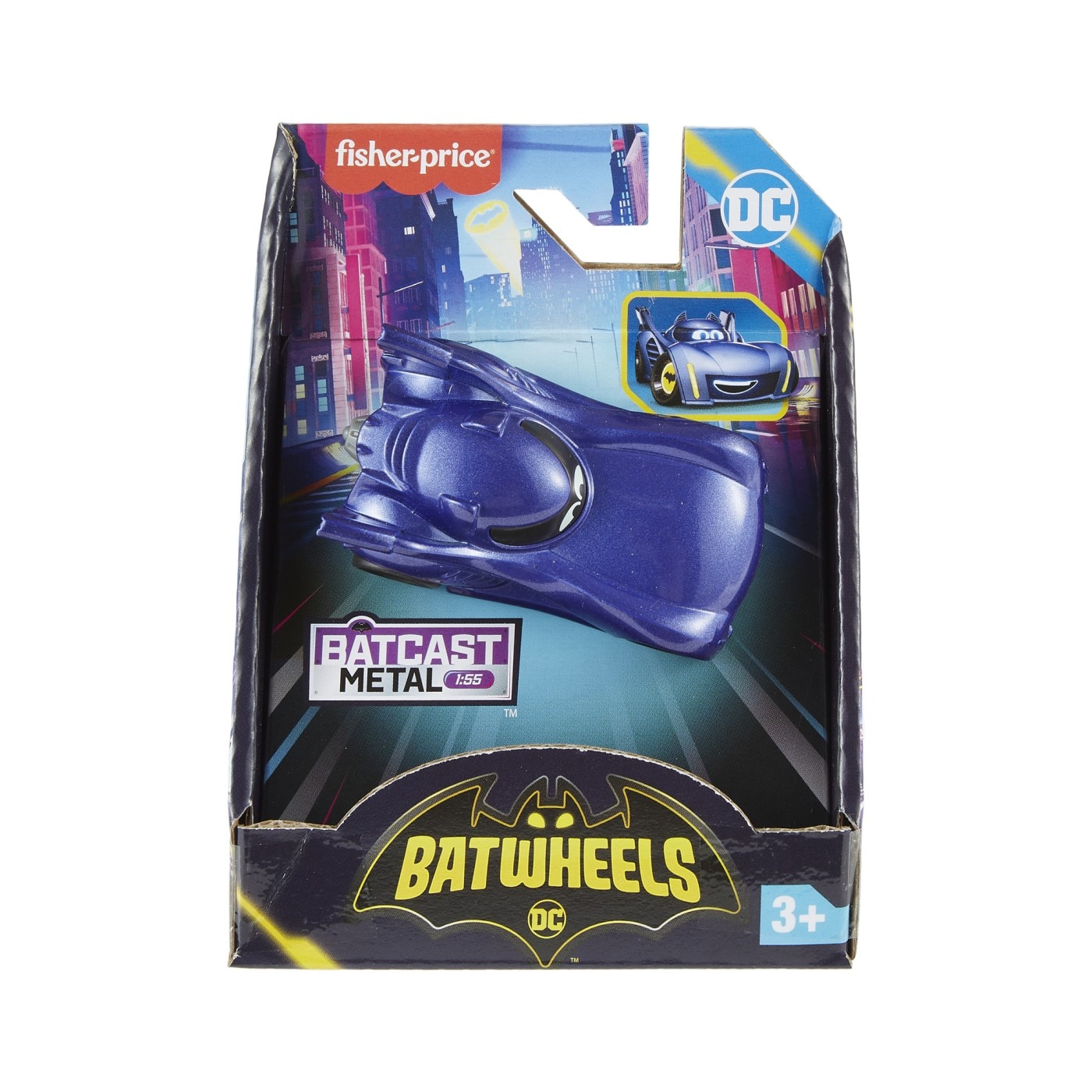 Masinuta metalica Fisher Price Batwheels - Batmobile, 1:55