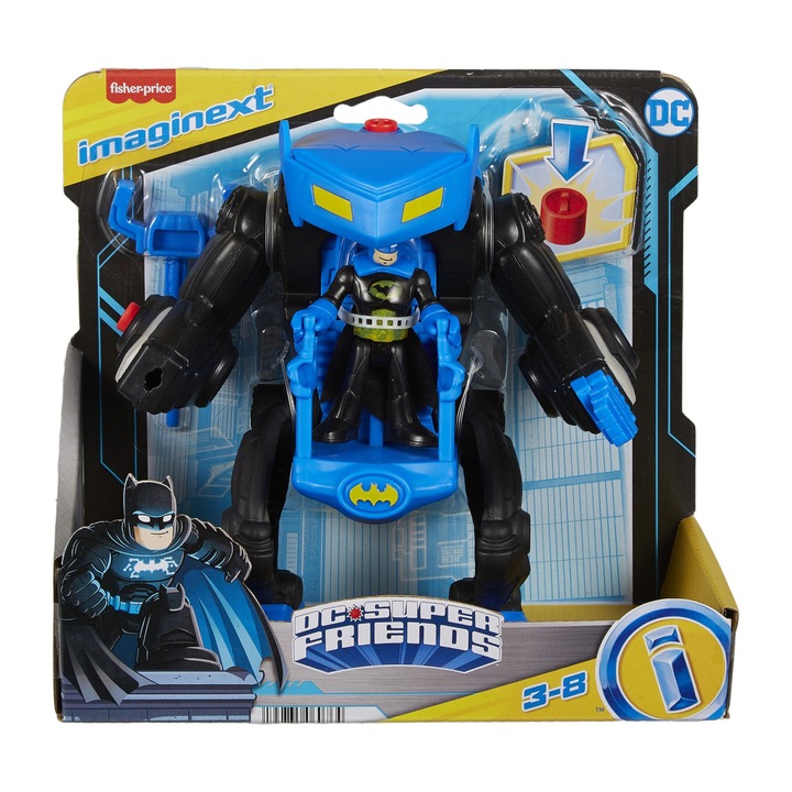 Set de joaca Fisher Price Imaginext DC Super Friends - Figurina Batman cu armura robot
