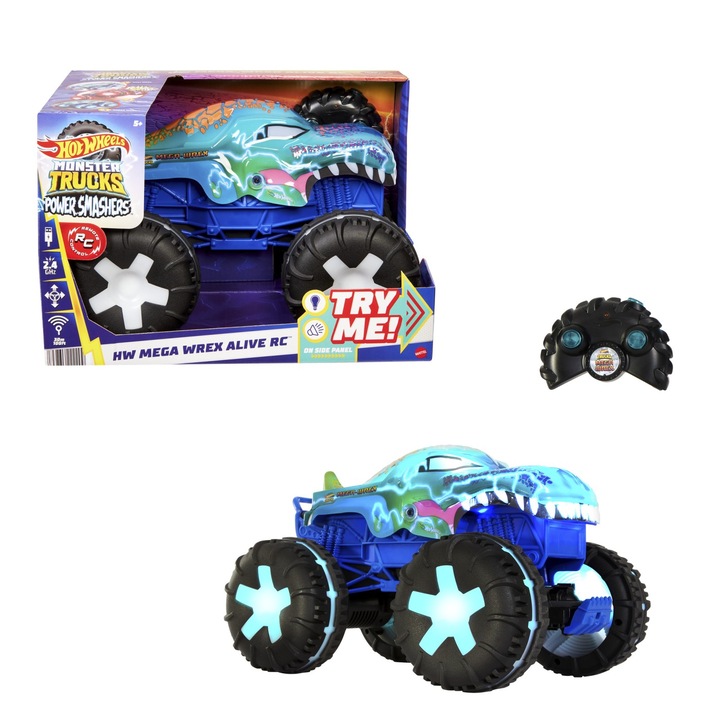 Колички RC Hot Wheels Monster Truck - Mega Wrex Alive, 1:15