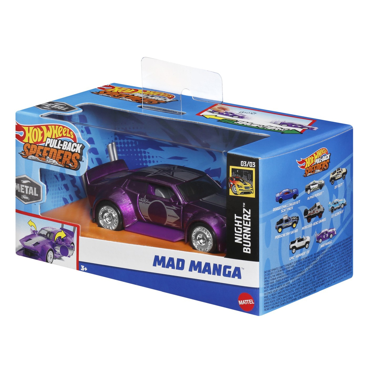 Hot Wheels Pull-back Speeders Mad Manga Set Carrinho Hotwheels Mad