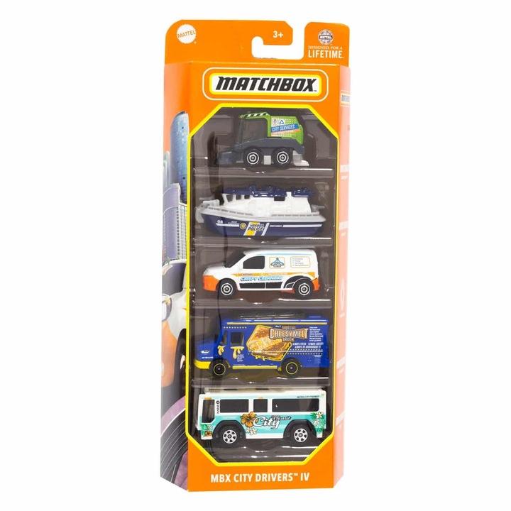 Комплект 5 колички Matchbox - City Drivers Iv, 1:64