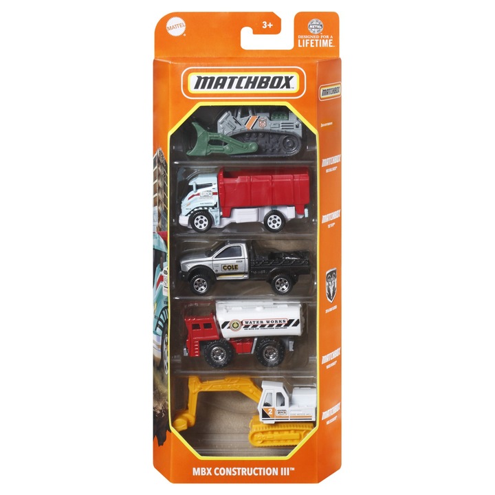 Set 5 masinute Matchbox - Construction Iii, 1:64