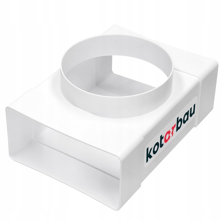 Conector ventilatie, Kotarbau, Plastic, 120 x 60 mm, Diametru 100 mm, Alb