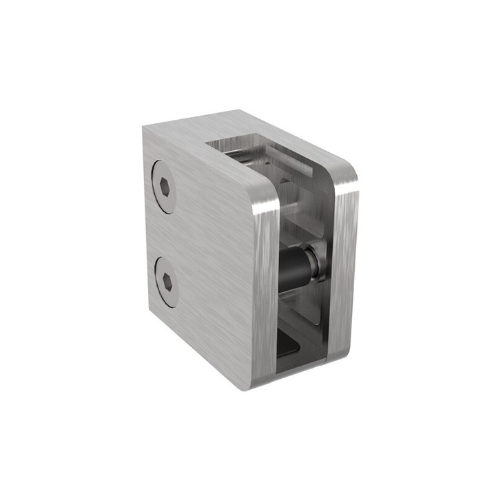 Suport de Sticla Model 21 Conector Plat 45X45 Zamak Finisaj Natural pentru Sticla 6 - 10, 76 cu Blocare