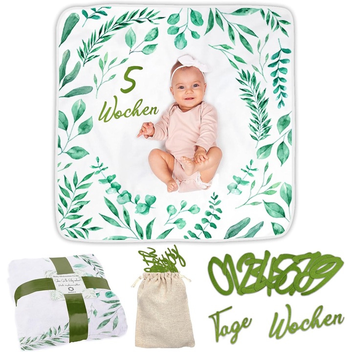 Babatakaró, 120x120 cm, leveles dizájn, unisex, készlet a fontos pillanatokhoz