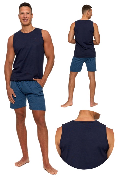 Мъжки потник, Moraj, тъмносин, 100% памук