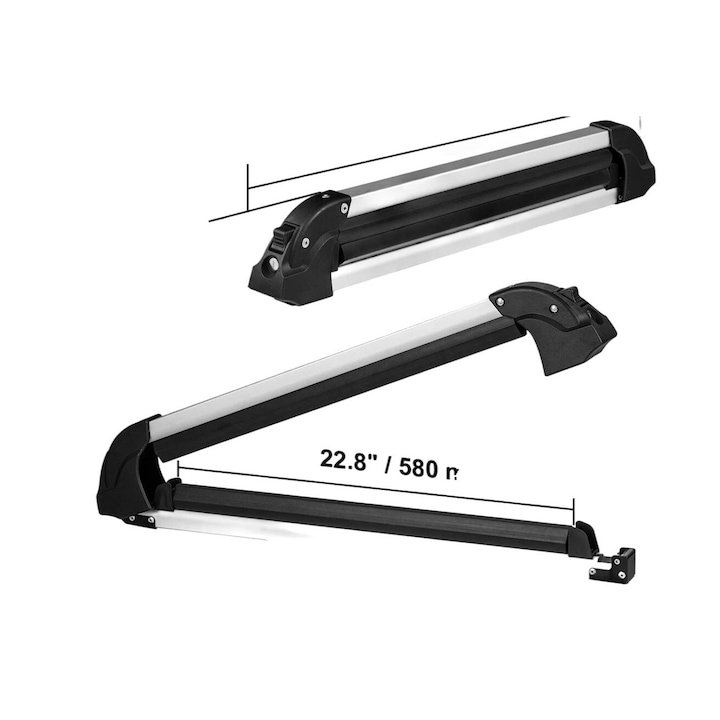 Set 6 perechi, Suport de acoperis pentru schiuri si snowboarduri, VEVOR, dimensiuni 31.7"x2.6"x4.7", montare usoara