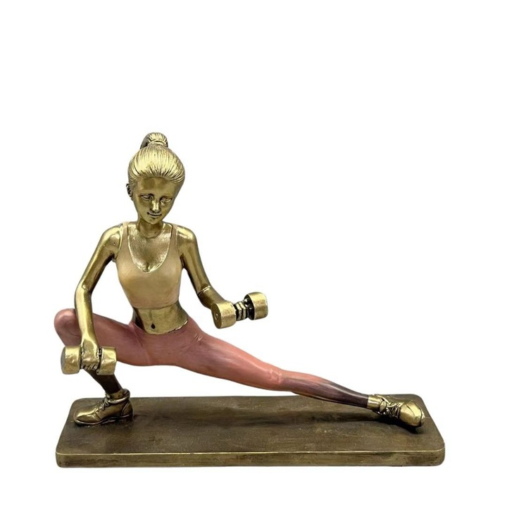 Statueta gimnastica cu greutati, polirasina, 20x8x16.5 cm