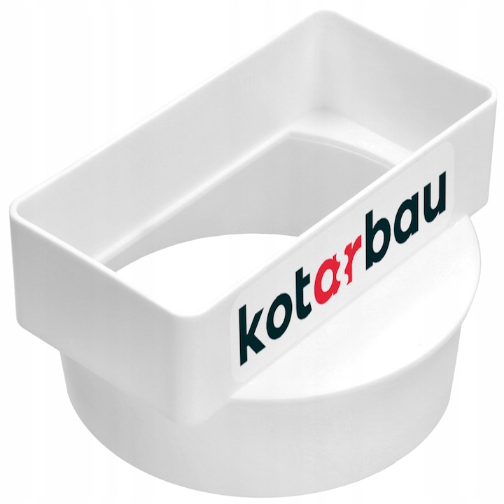 Conector ventilatie Kotarbau 110x55mm, diametru 100mm, plastic, alb