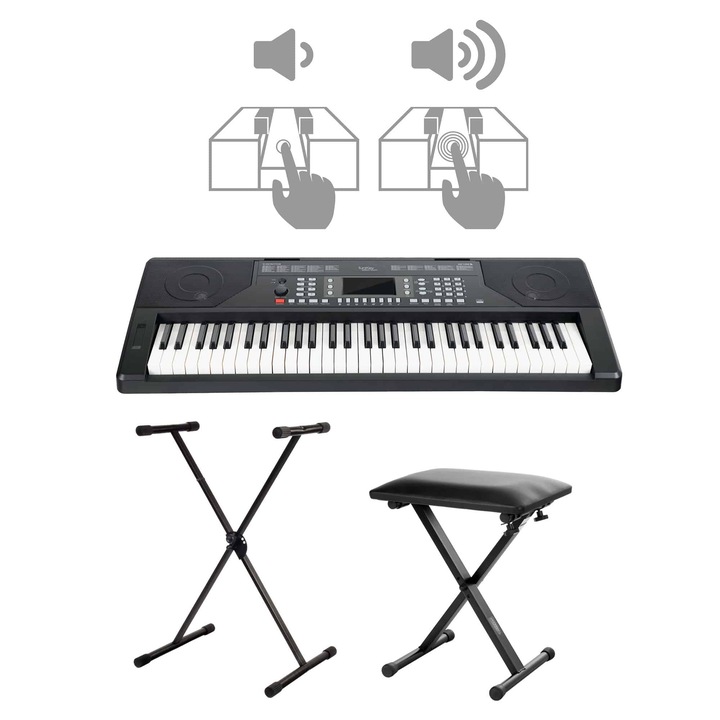 Set Orga FunKey 61 Edition Touch BK + stativ + bancheta