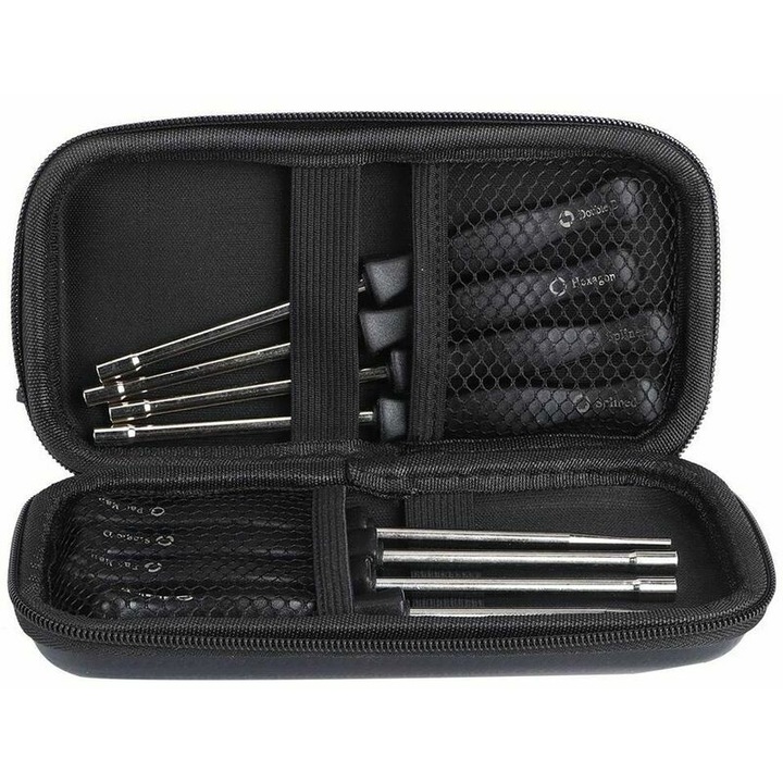 Set unelte de ajustare carburator, Enforose, din otel inoxidabil, cu maner antiderapant, cutie de transport inclusa