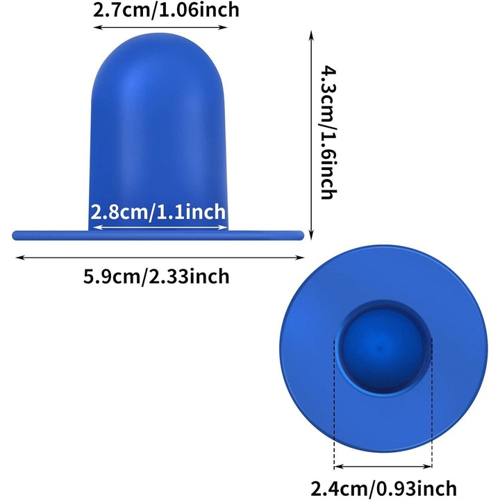 4 garnituri de etansare pentru piscine compatibile cu Intex si Bestway, ideale pentru piscine supraterane, capace albastre pentru deschideri cu diametrul de 2, 7-2, 8 cm
