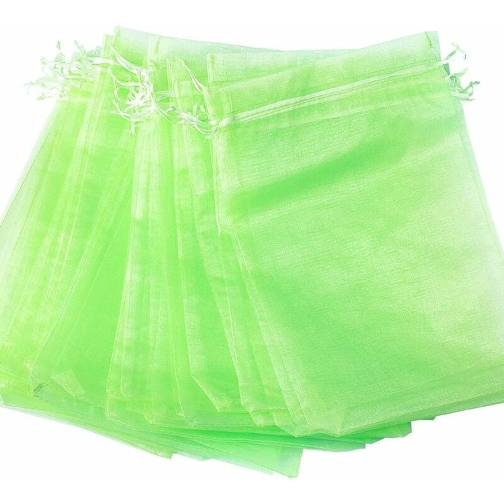 Set 100 saci de protectie din organza, 30x20cm, pentru fructe, protectie impotriva pasarilor si insectelor
