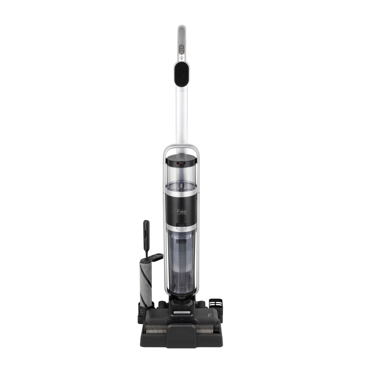 Aspirator cu spalare Fakir WD7 Pure Clean (Mop+Aspirator), 300W, Acumulatori 28.8V Li-Ion, 40 min autonomie, HEPA H10, Afisaj LCD, Perie electrica/mop, Auto-curatare, Alb