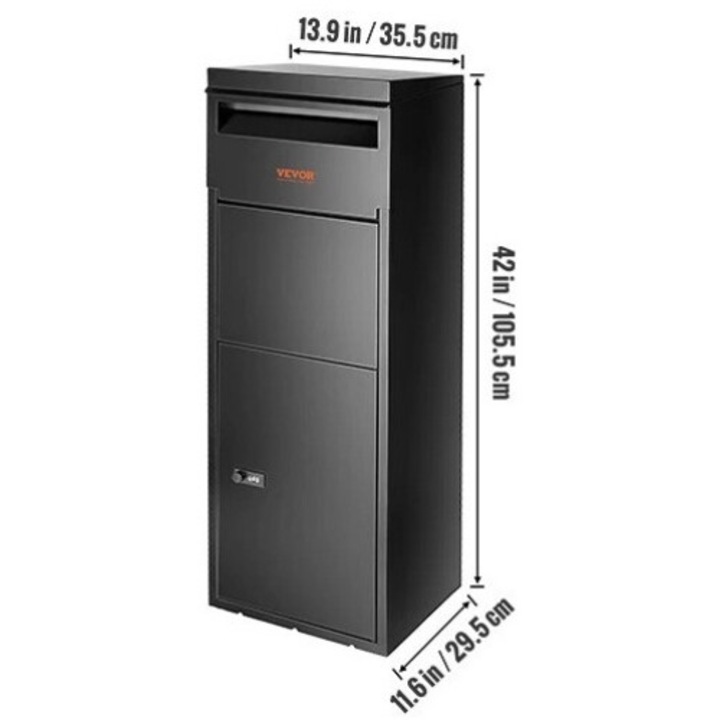 Cutie postala, VEVOR, constructie robusta din otel galvanizat, finisaj negru, capacitate maxima 50 kg