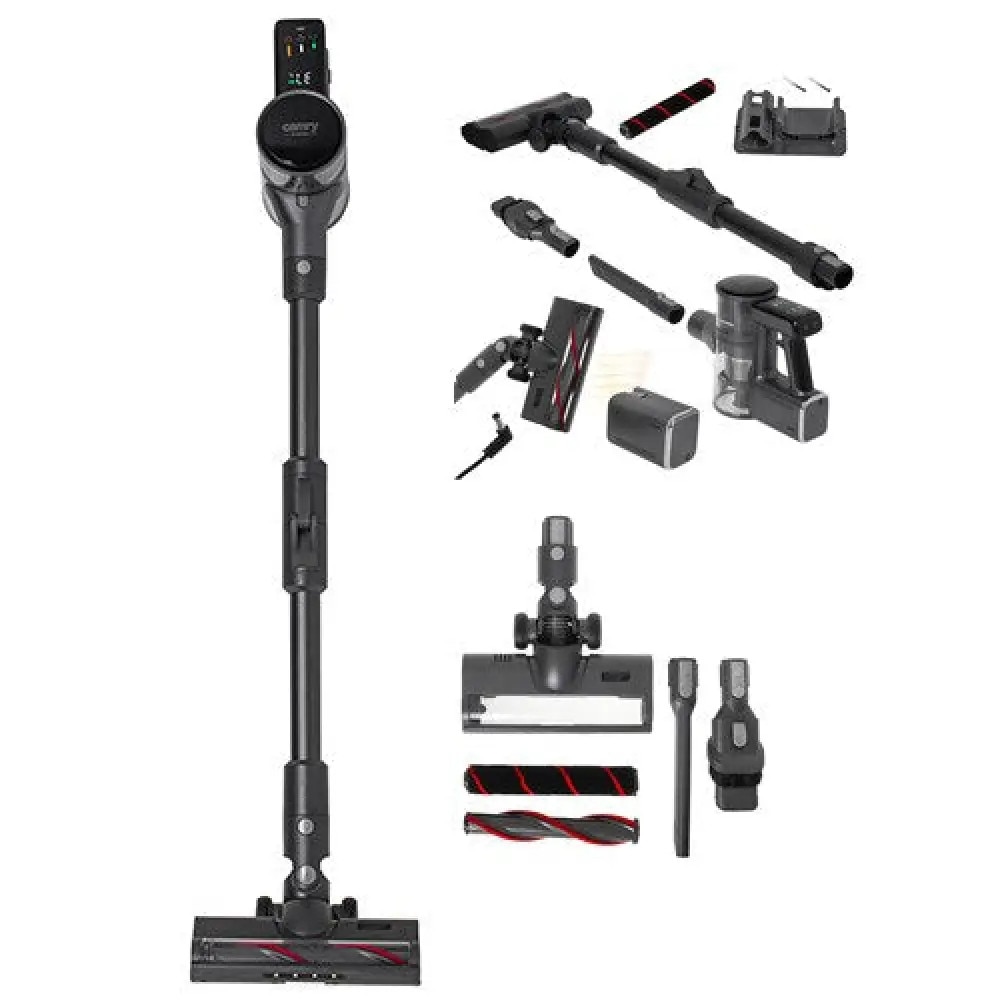 Aspirator vertical CAMRY PRO, motor fara perii, 400W, 2 acumulatori, 100 minute autonomie, 0,6L