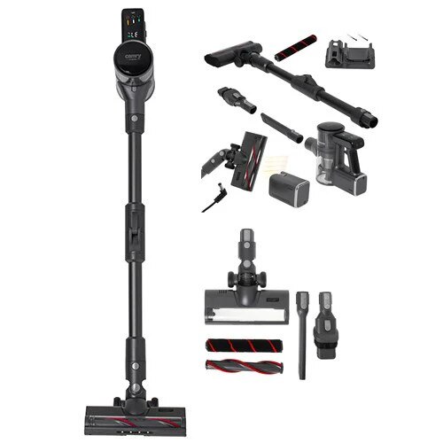 Aspirator vertical CAMRY PRO, motor fara perii, 400W, 2 acumulatori, 100 minute autonomie, 0,6L