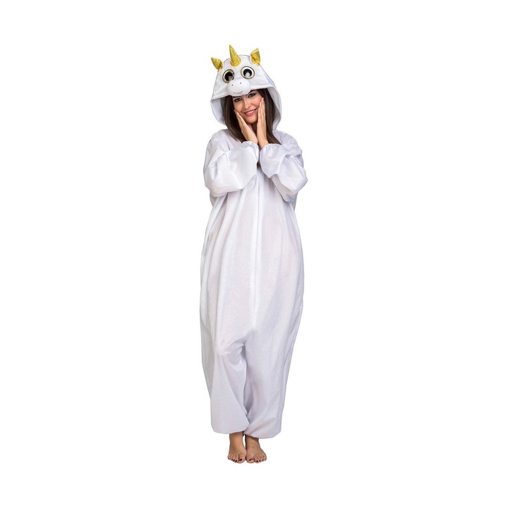 Costum unicorn pentru adulti, My Other Me, poliester, unisex, alb, M/L