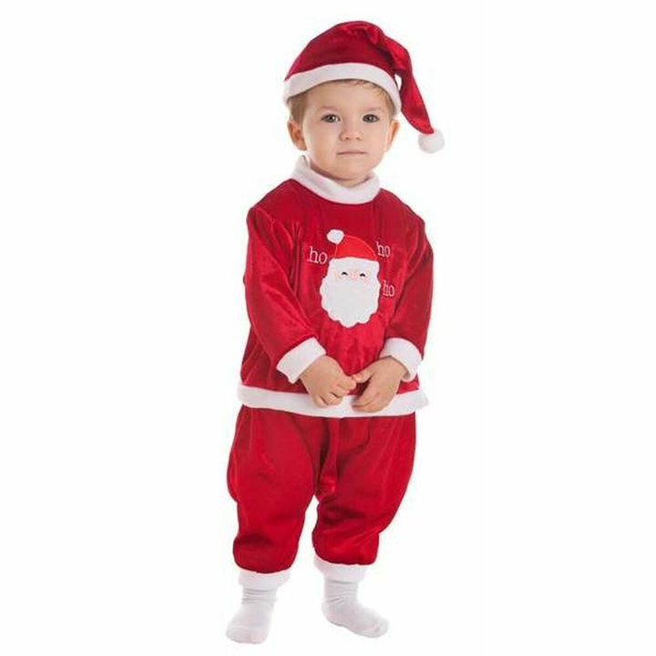 Детски костюм на Дядо Коледа, BigBuy Carnival, червен, 1-2 години, включва шапка и гащеризон