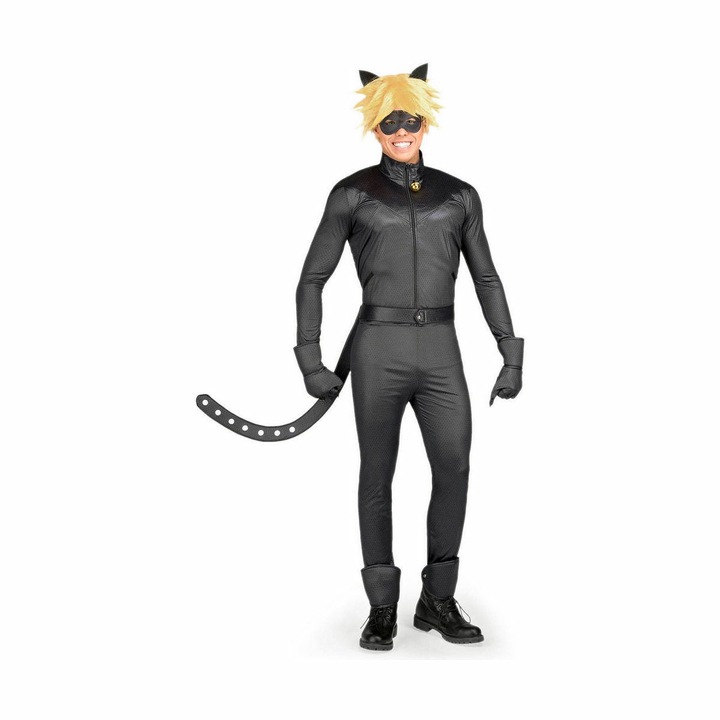 Costum pentru adulti Cat Noir, My Other Me, poliester, 7 piese, negru, XS