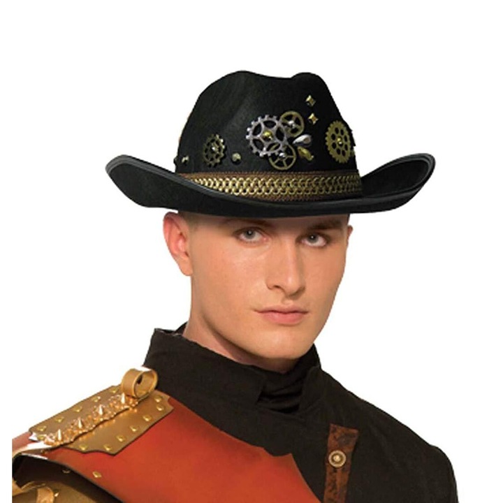 Férfi steampunk cowboy jelmez sapka, Forum Újdonságok, fekete