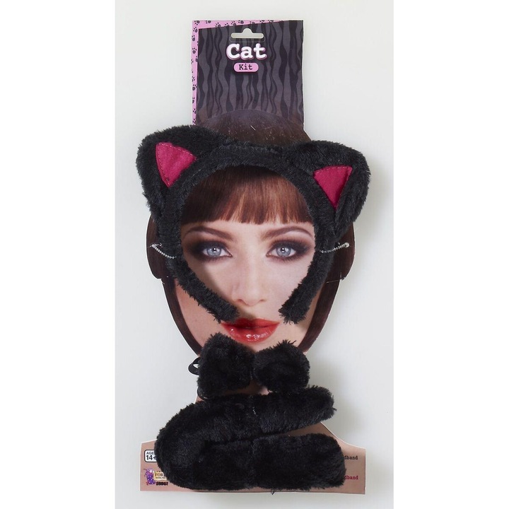 Állatos jelmez, Fórum Újdonságok, felnőtt kiegészítők, fekete macska, egy méret