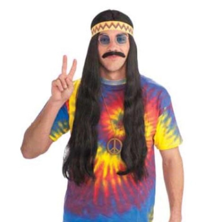 Woodstock paróka fejpánttal, Forum Novelties, fekete