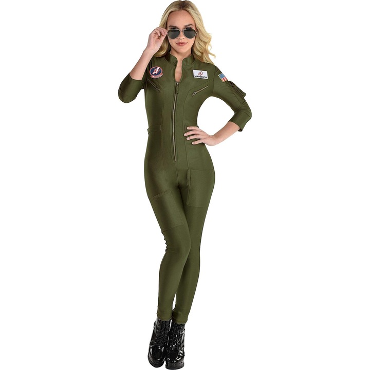 Női Amscan Top Gun repülőruha: Maverick, zöld, S