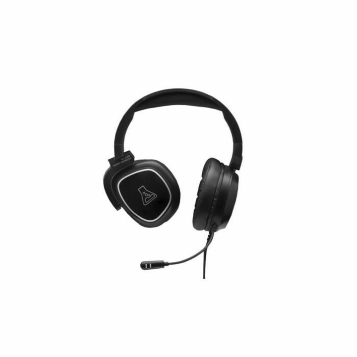 A G-Lab Korp Barium PC headset, mikrofon, ökológiai bőr, fekete, felnőtteknek