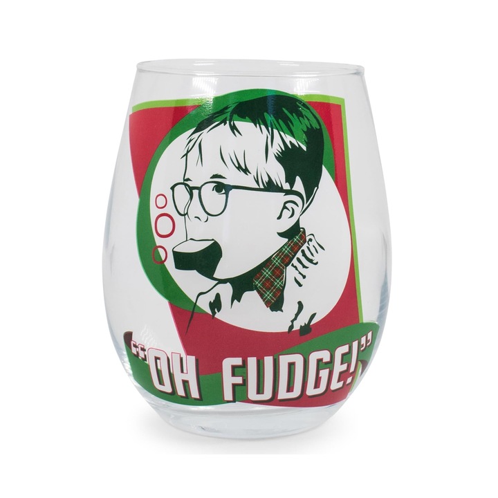 Silver Buffalo Karácsonyi történet "Oh Fudge!" Szár nélküli pohár, 20 uncia