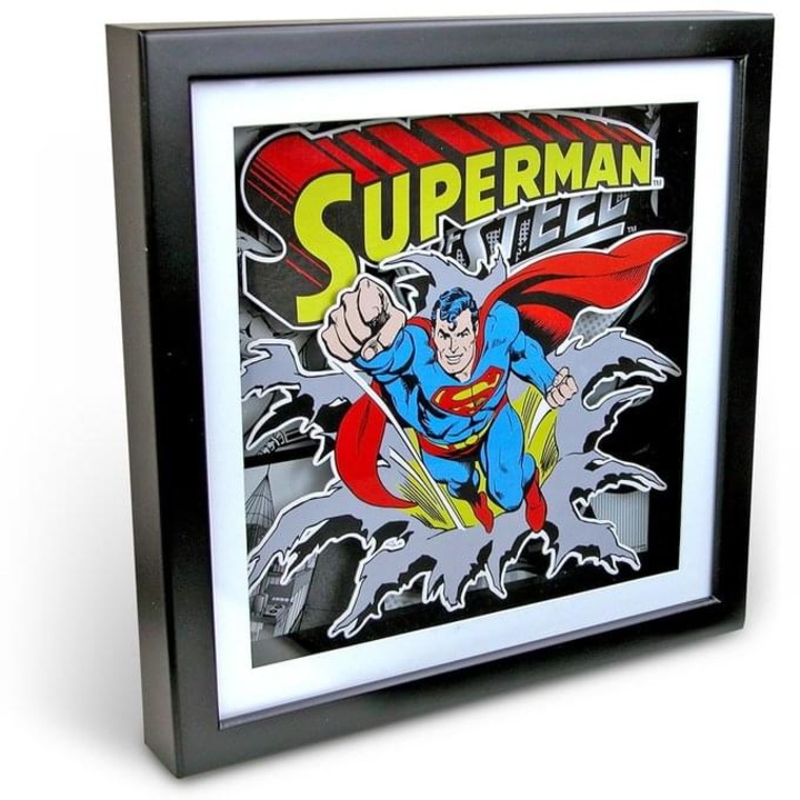 DC Comics Superman Flying, Silver Buffalo, 15x15 инча, дървена картина