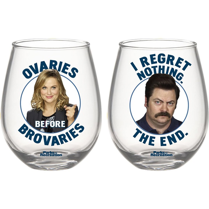Parks and Recreation Ron & Leslie 20oz-os szár nélküli pohárkészlet, ezüst Buffalo