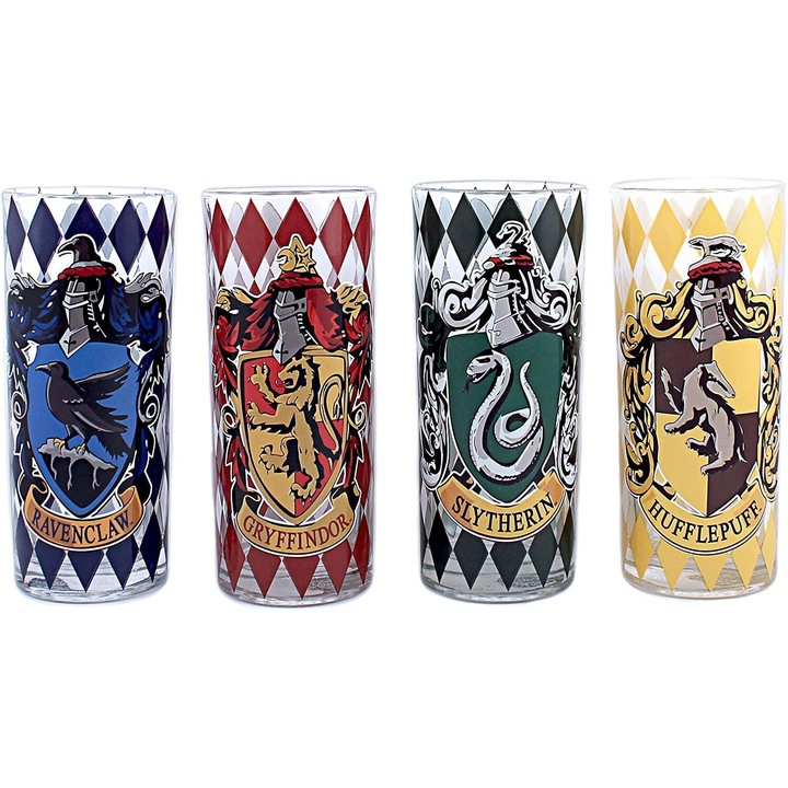 4 darabos Harry Potter szemüveg szett emblémákkal, ezüst Buffalo, 10oz