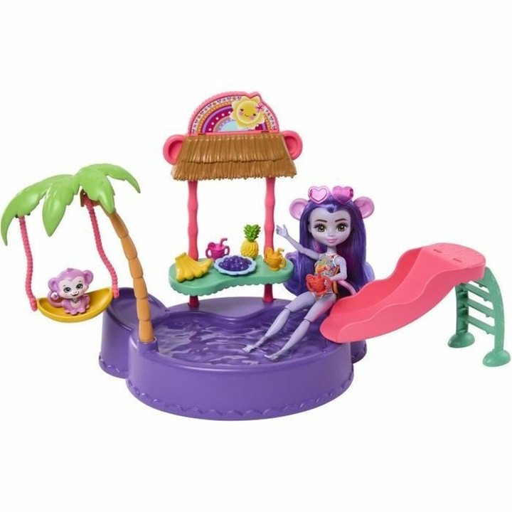Кукла Enchantimals Piscine des Singes, пластмасова, за деца над 3 години