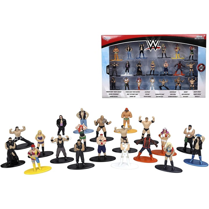 Комплект фигурки WWE Wave 2 Nano Metalfigs, Jada Toys, 20 части, 1,65 инча, метал
