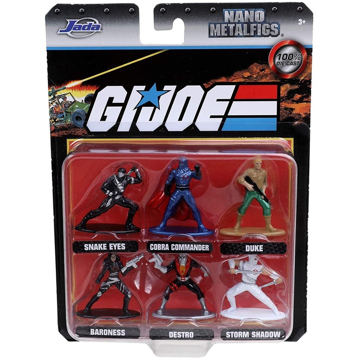 Комплект фигурки GI Joe Nano Metalfigs, Jada Toys, 6 части, 1,65 инча, лят под налягане метал
