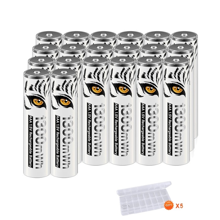 Baterii reincarcabile AAA 1300mWh set 20 buc multicolor 93x66x25mm