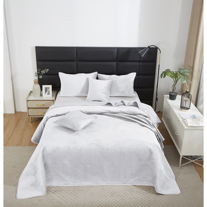 Cuvertura Maya, Spod Igly i Nitki, Catifea, Alba, 240x260cm