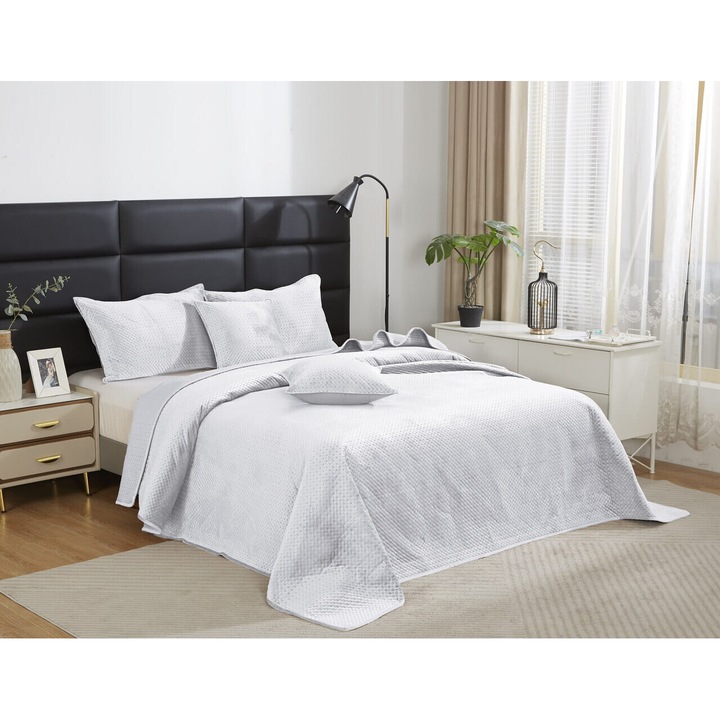 Cuvertura, Spod Igly i Nitki, Maya, 140x200, catifea, alb