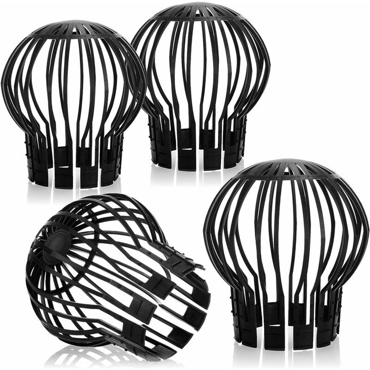 Set 4 aparatori jgheaburi, Enforose, Plastic, Negru