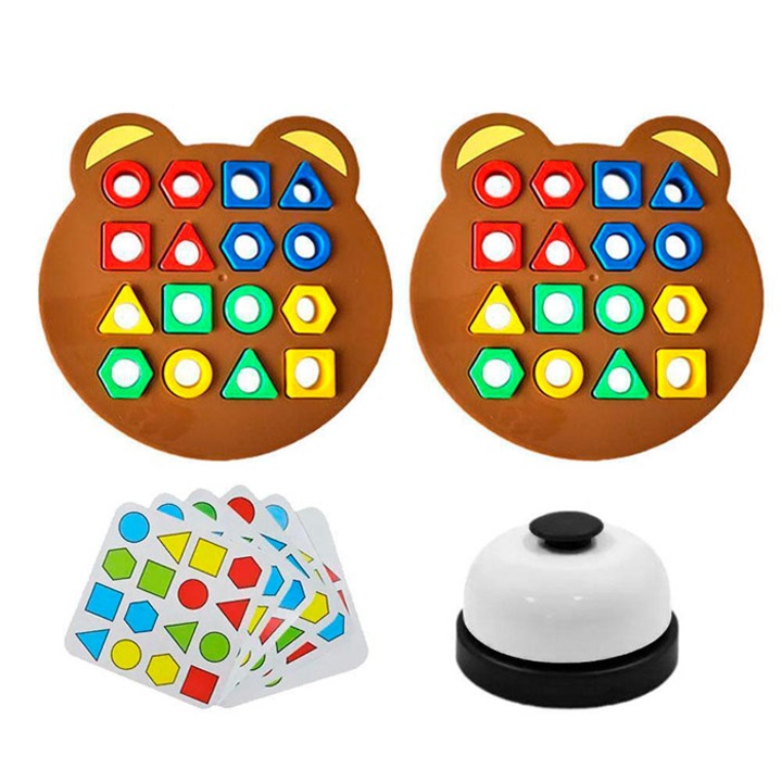 Joc de societate NetScroll, joc educativ pentru copii, 1-2 jucatori, forme si culori, set complet