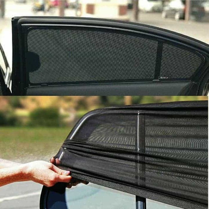 Parasolare auto NetScroll set de 2, protectie impotriva soarelui si caldurii, dimensiune universala, 120x50cm, negru