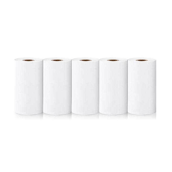 Set 5 role hartie foto NetScroll, pentru imprimare instantanee, alb, 10x15cm