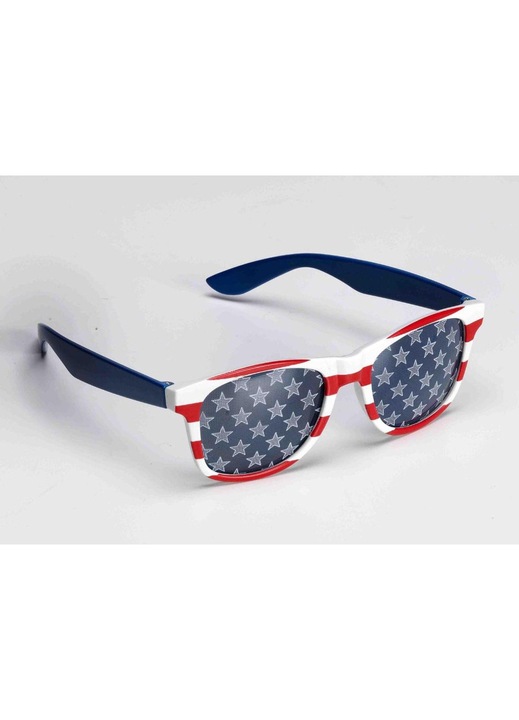 Női napszemüveg, Forum Novelties, hazafias jelmezes, piros-fehér-kék, unisex, egy méret.