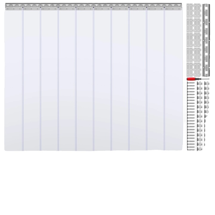 Átlátszó PVC szalagfüggöny szett 10 darabos 152x213cm