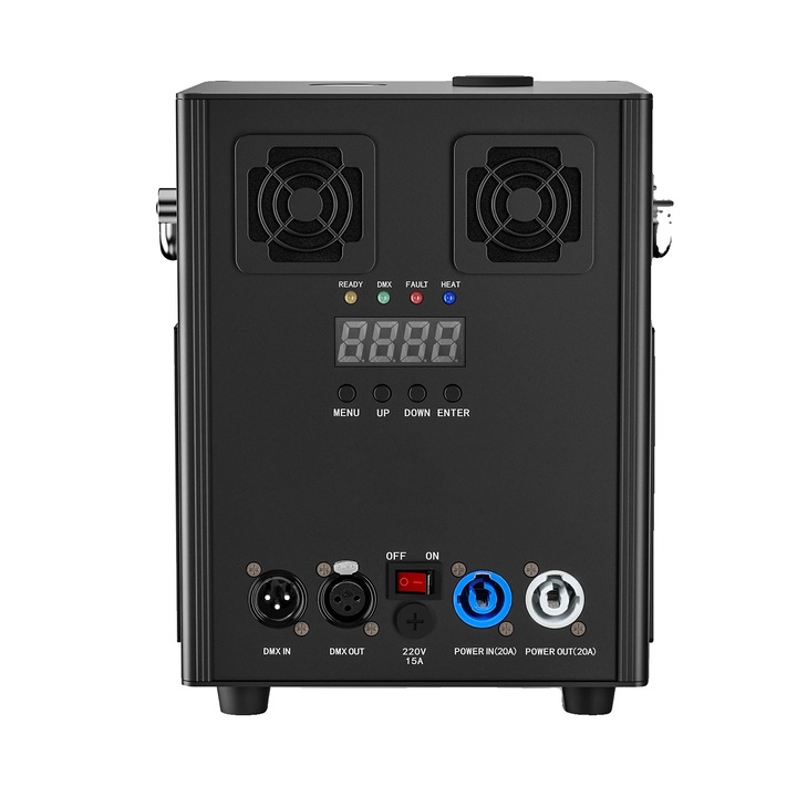 Устройство за студена искра, алуминиева сплав, 600W, управление DMX512, черно