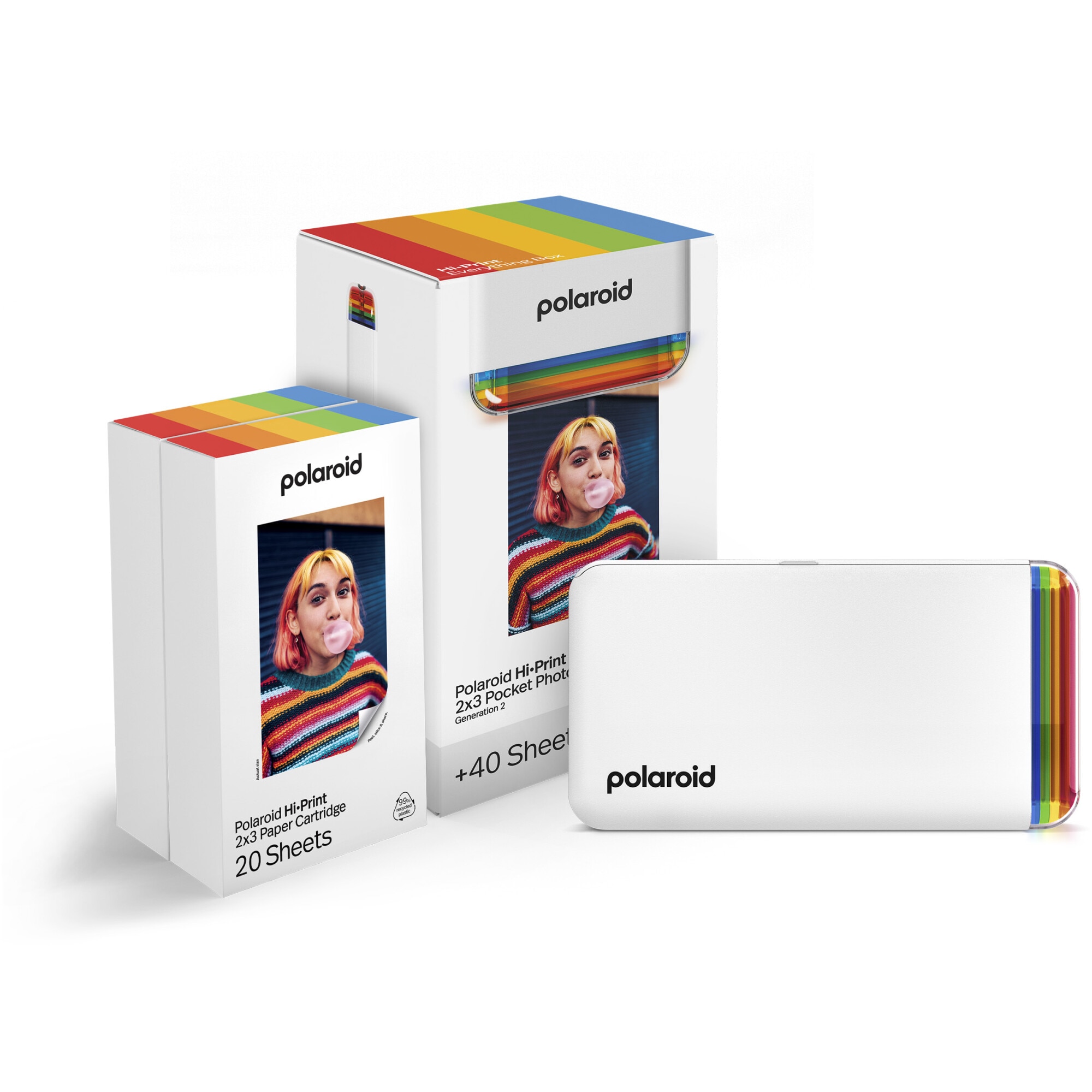 Imprimanta Foto Hi·Print Gen 2, 2x3, White + 2x Hartie Foto 2x3 HiPrint, 20 buc - Polaroid Everything Box