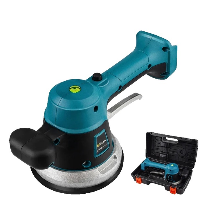 Masina de asezat gresie si faianta, 200kg, vibratie reglabila, albastru/negru, varianta fara baterie