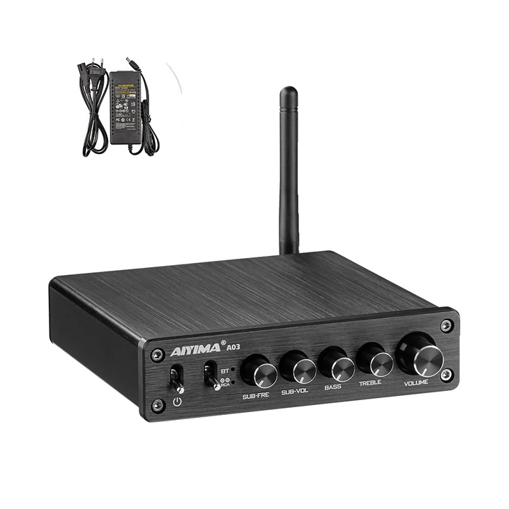 Аудио усилвател, 100W, Bluetooth 5.0, черен